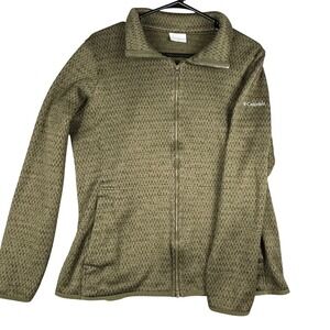 Columbia Women's Full Zip Woven Textured Fleece Jacket‎ Green XL